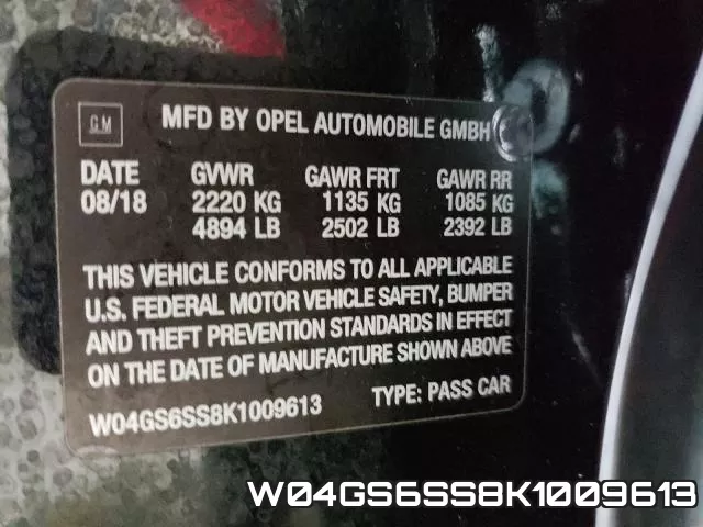 W04GS6SS8K1009613 фото 2