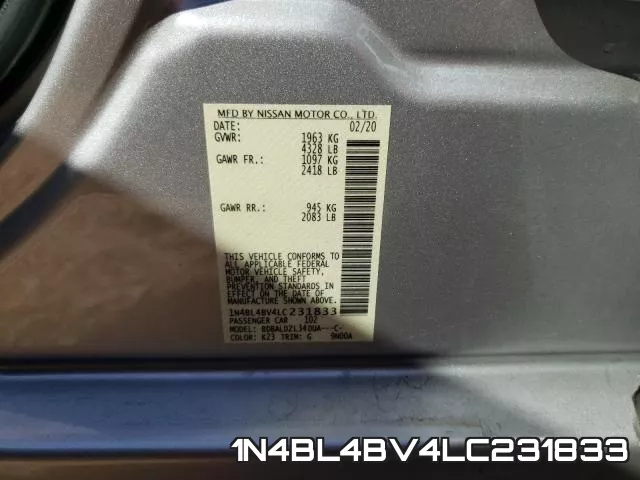 1N4BL4BV4LC231833 фото 2