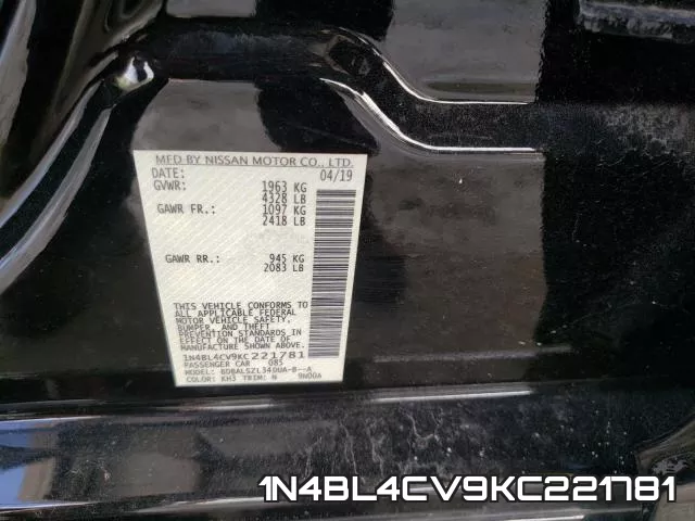 1N4BL4CV9KC221781 фото 2