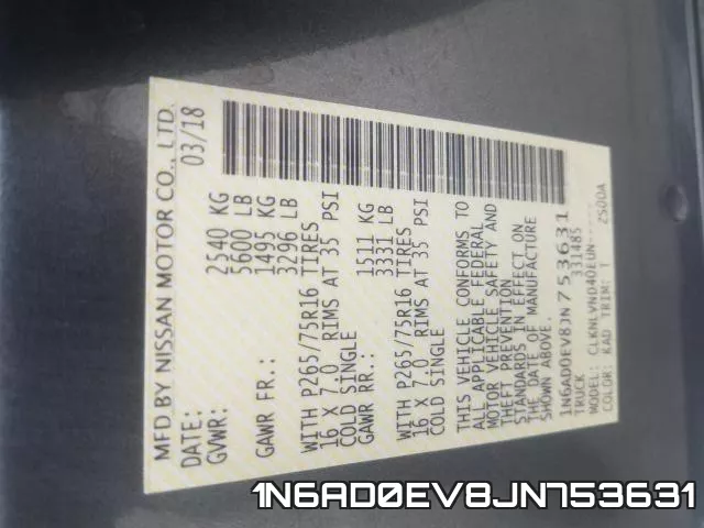 1N6AD0EV8JN753631 фото 2