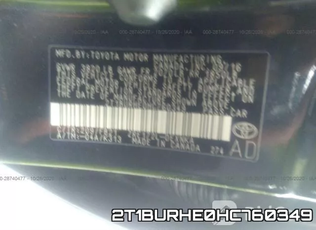 2T1BURHE0HC760349 фото 10
