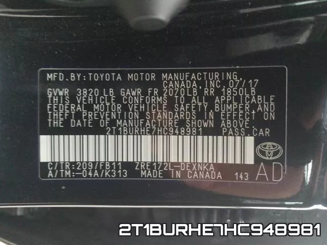 2T1BURHE7HC948981 фото 2