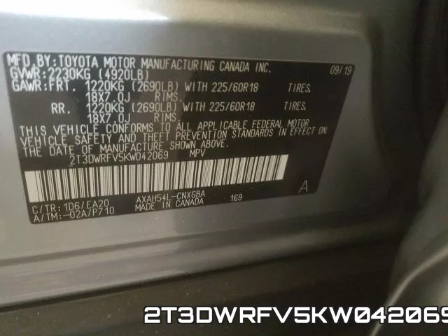 2T3DWRFV5KW042069 фото 2