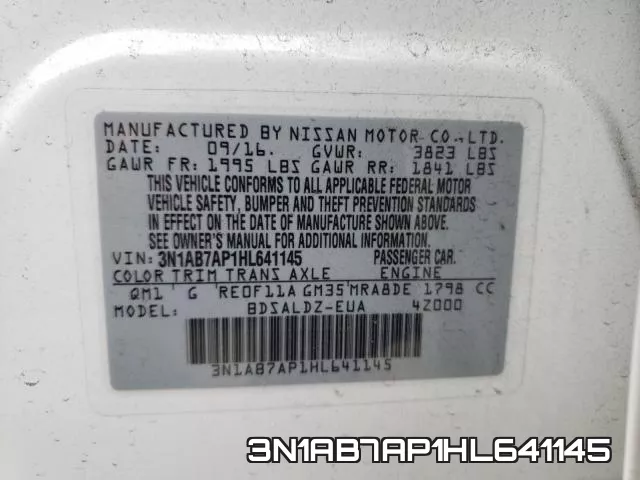 3N1AB7AP1HL641145 фото 2