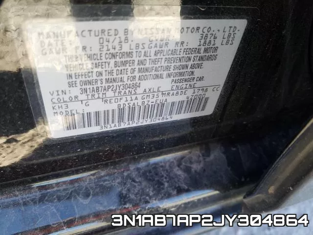 3N1AB7AP2JY304864 фото 2