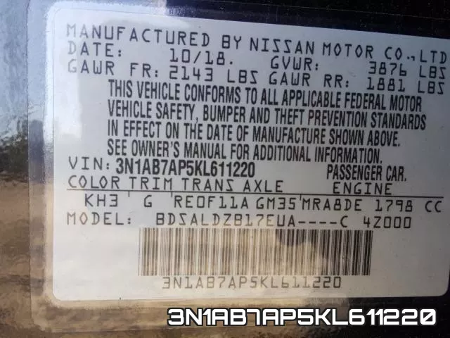 3N1AB7AP5KL611220 фото 2
