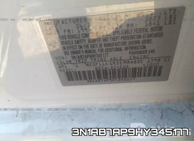 3N1AB7AP9HY345177 фото 7