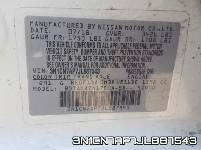 3N1CN7AP7JL887543 фото 2