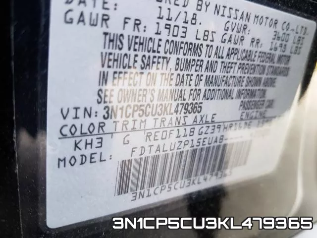 3N1CP5CU3KL479365 фото 2