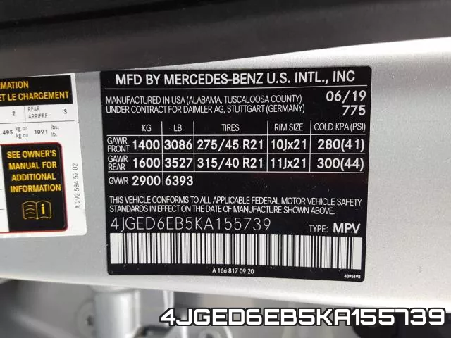 4JGED6EB5KA155739 фото 2