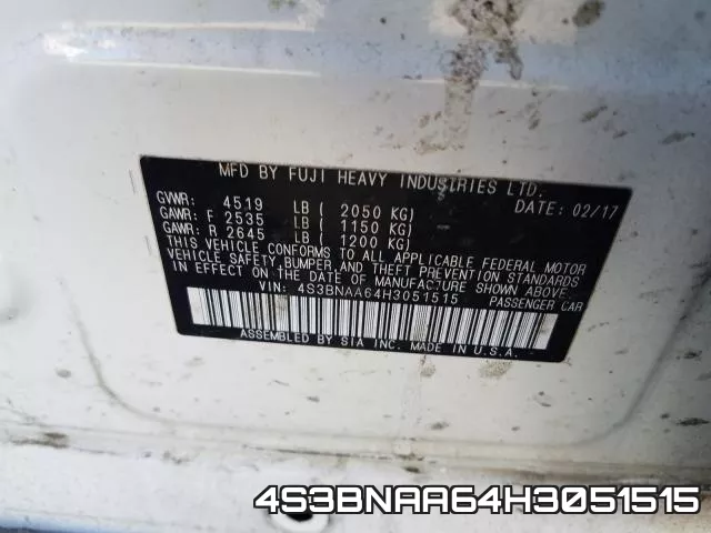4S3BNAA64H3051515 фото 2