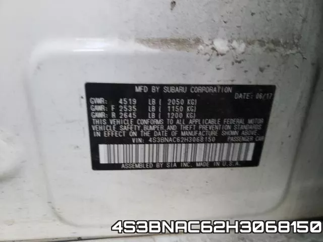 4S3BNAC62H3068150 фото 2
