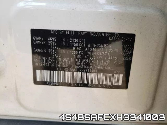 4S4BSAFCXH3341003 фото 2