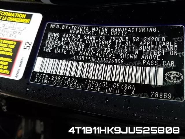 4T1B11HK9JU525808 фото 2