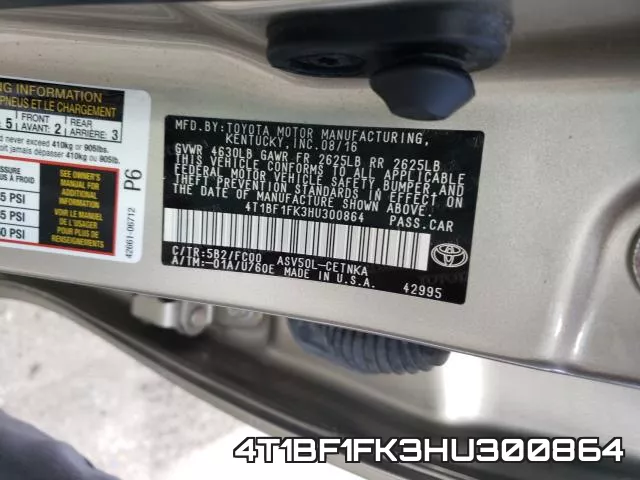 4T1BF1FK3HU300864 фото 2