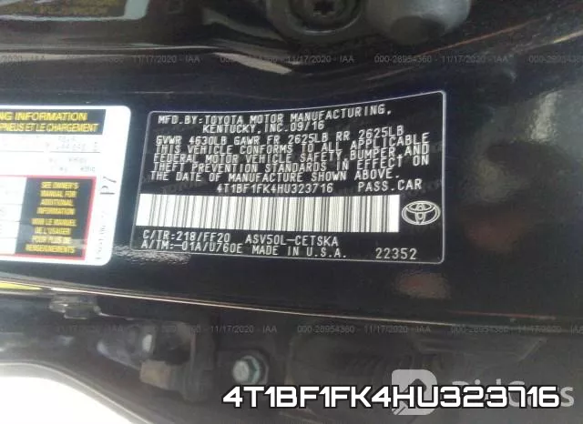 4T1BF1FK4HU323716 фото 10