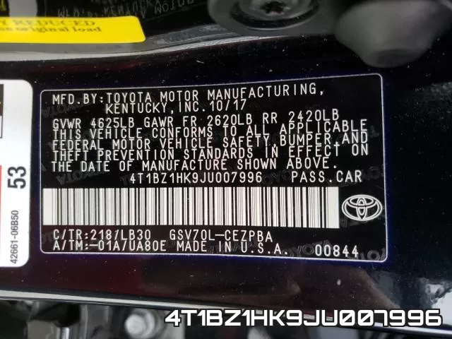 4T1BZ1HK9JU007996 фото 2