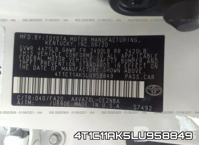4T1C11AK5LU958849 фото 10
