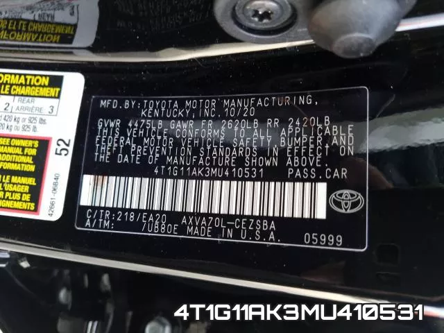 4T1G11AK3MU410531 фото 2