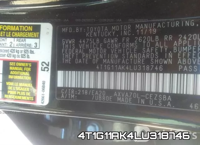 4T1G11AK4LU318746 фото 10