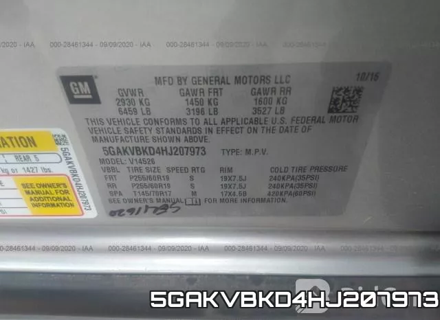 5GAKVBKD4HJ207973 фото 8
