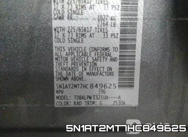 5N1AT2MT7HC849625 фото 9