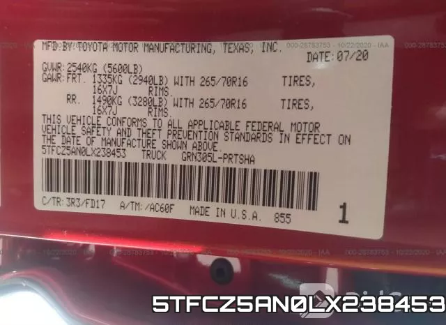 5TFCZ5AN0LX238453 фото 10