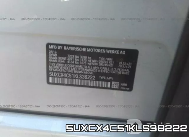 5UXCX4C51KLS38222 фото 9