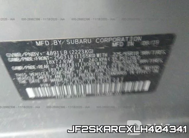 JF2SKARCXLH404341 фото 9