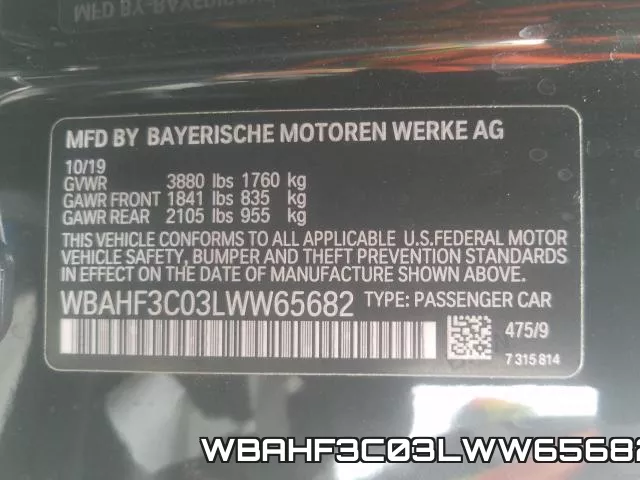WBAHF3C03LWW65682 фото 2