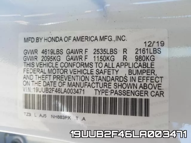 19UUB2F46LA003471 фото 2