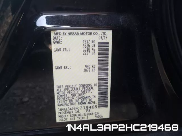 1N4AL3AP2HC219468 фото 2