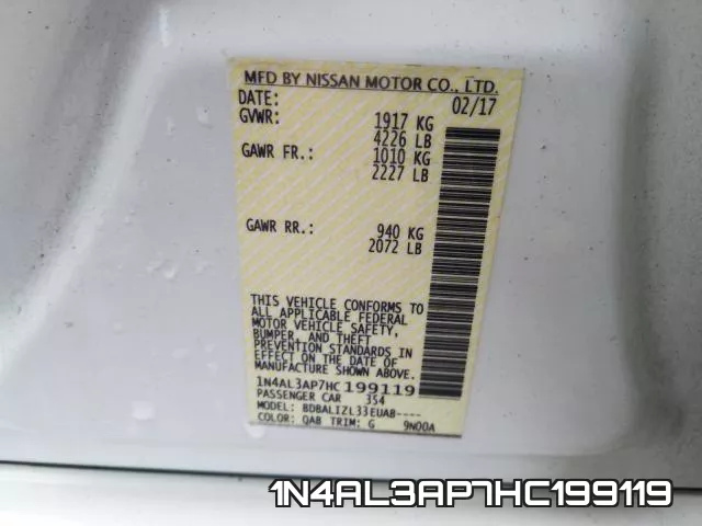 1N4AL3AP7HC199119 фото 2