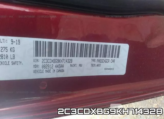 2C3CDXBG9KH714328 фото 10