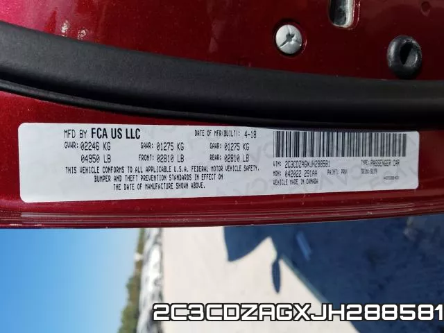 2C3CDZAGXJH288581 фото 2