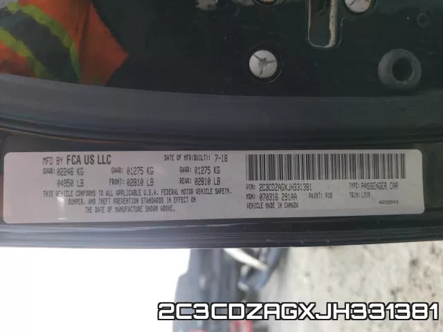 2C3CDZAGXJH331381 фото 2