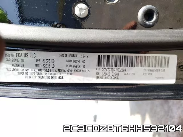 2C3CDZBT6HH532104 фото 2