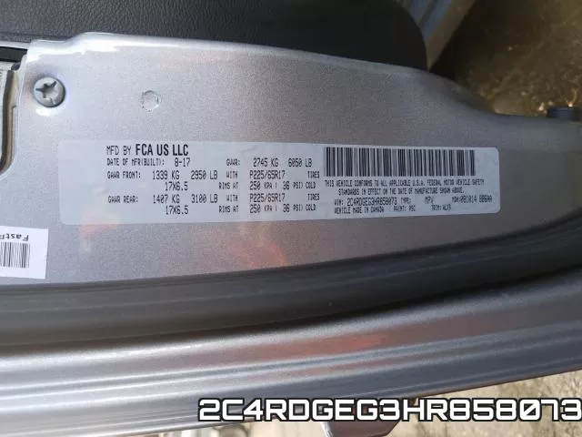 2C4RDGEG3HR858073 фото 2