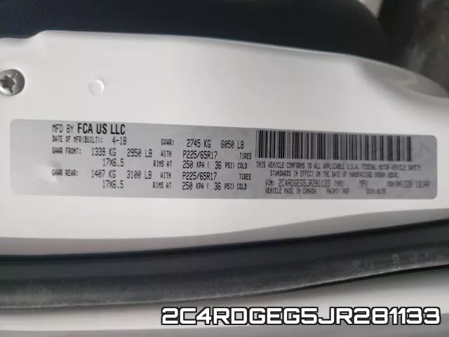 2C4RDGEG5JR281133 фото 2