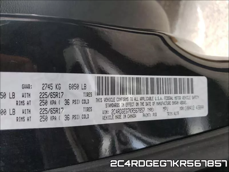 2C4RDGEG7KR567857 фото 2