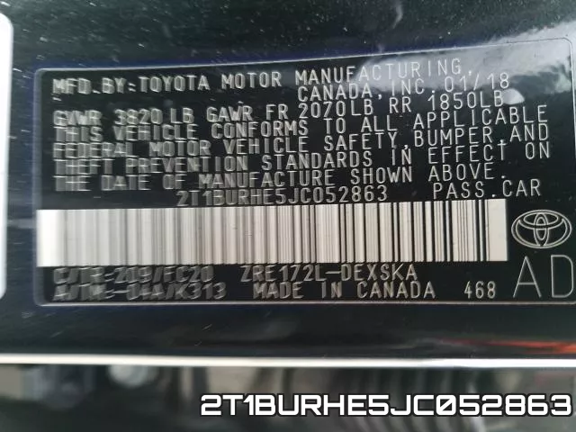 2T1BURHE5JC052863 фото 2