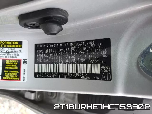 2T1BURHE7HC753902 фото 2