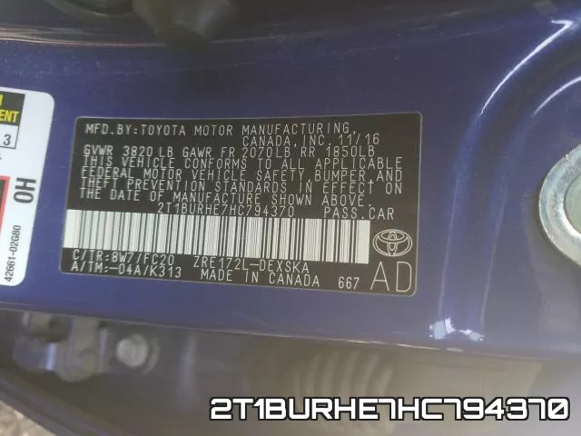 2T1BURHE7HC794370 фото 2