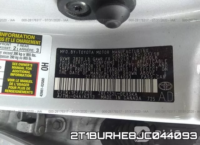 2T1BURHE8JC044093 фото 10