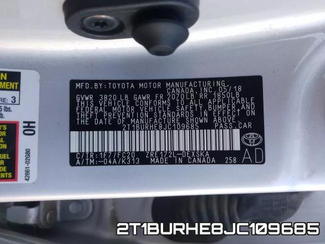 2T1BURHE8JC109685 фото 2
