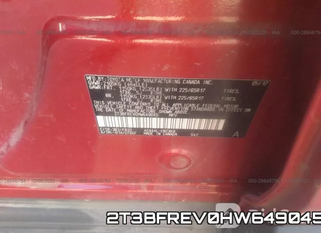 2T3BFREV0HW649045 фото 8