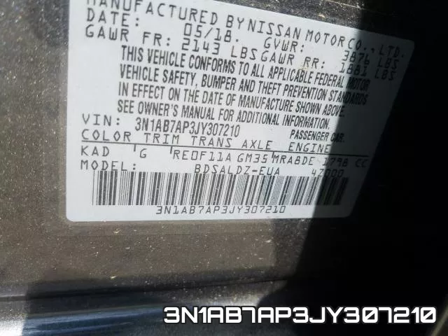 3N1AB7AP3JY307210 фото 2