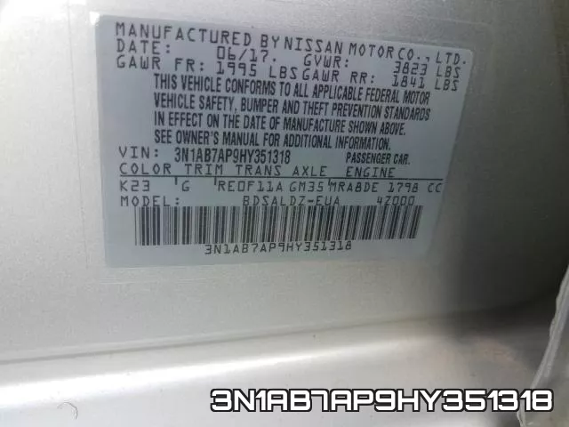 3N1AB7AP9HY351318 фото 2