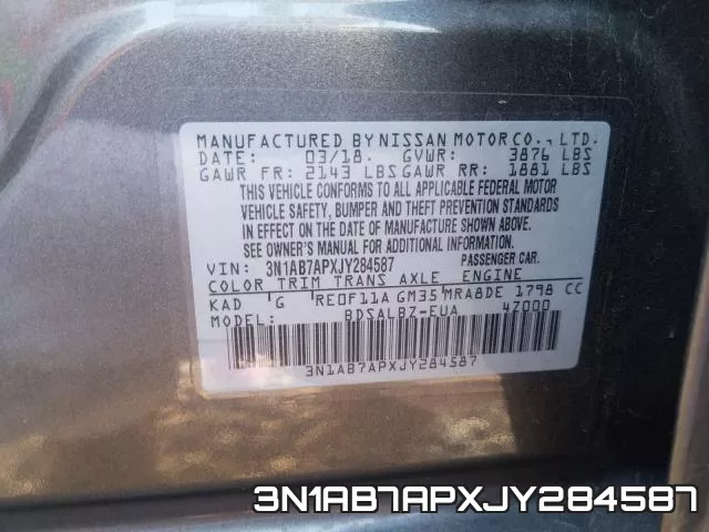 3N1AB7APXJY284587 фото 2