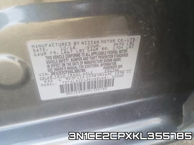 3N1CE2CPXKL355785 фото 2